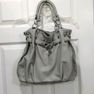 Leather Key Lock Hobo Bag